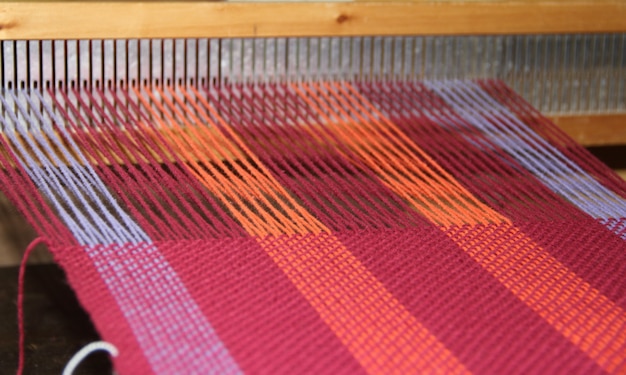 weaving on loom