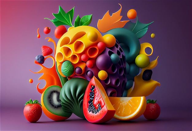 Web banner fruit and vegetable still life