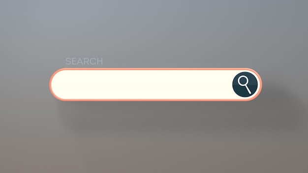 Web Browser Search Bar Orange Edging of the Search Bar on Soft Grey Background Internet Concept