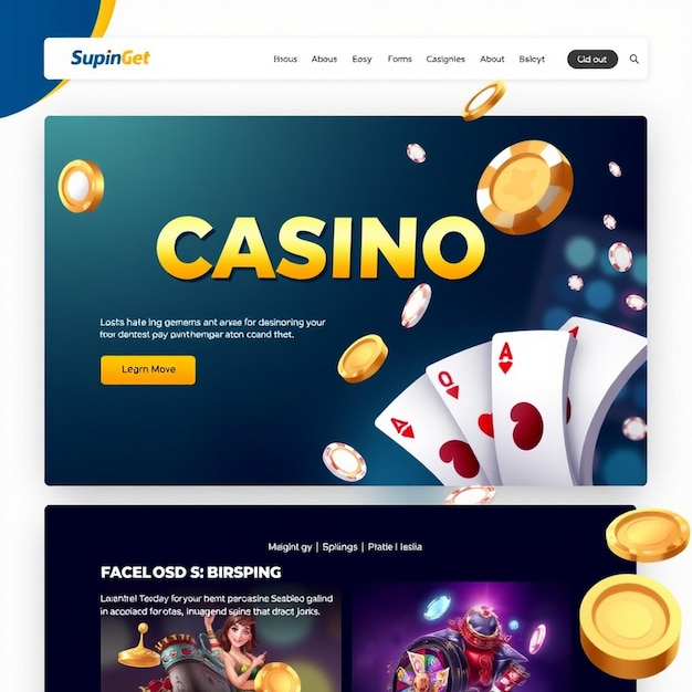 Photo website banner design online casino gambling