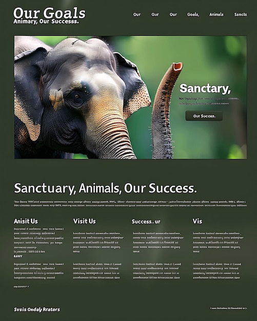 Photo a website for an elephant our animals is a website for the macaques