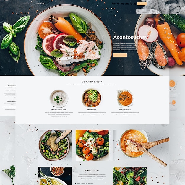 Photo website landing page for healthy meal prep company