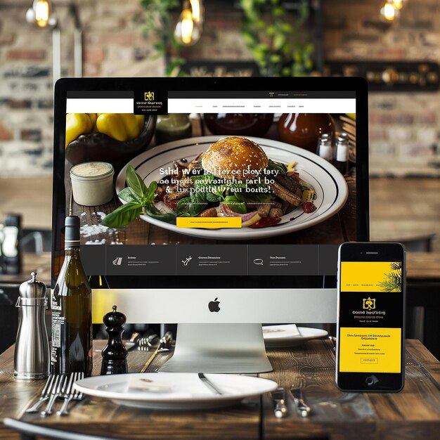 Photo website landing page for restaurant