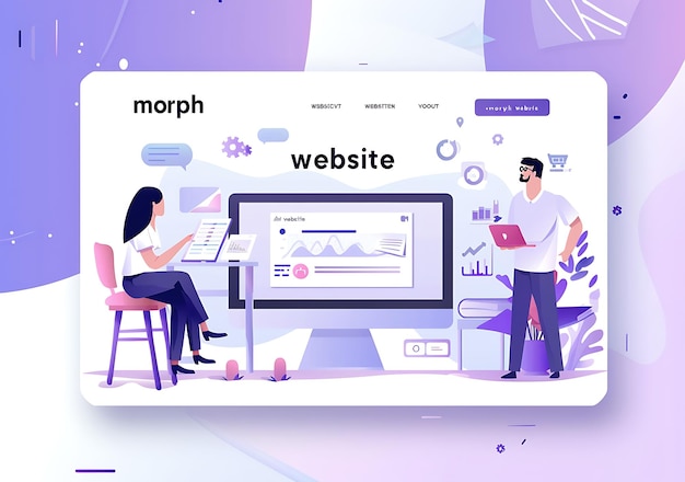 Website landing page template Flat design