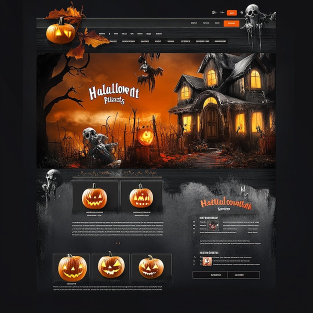 Photo website layout for halloween party