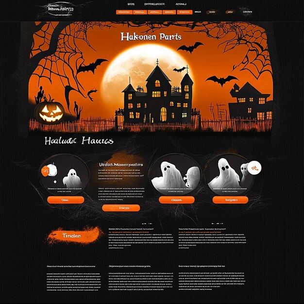 Photo website layout for halloween party