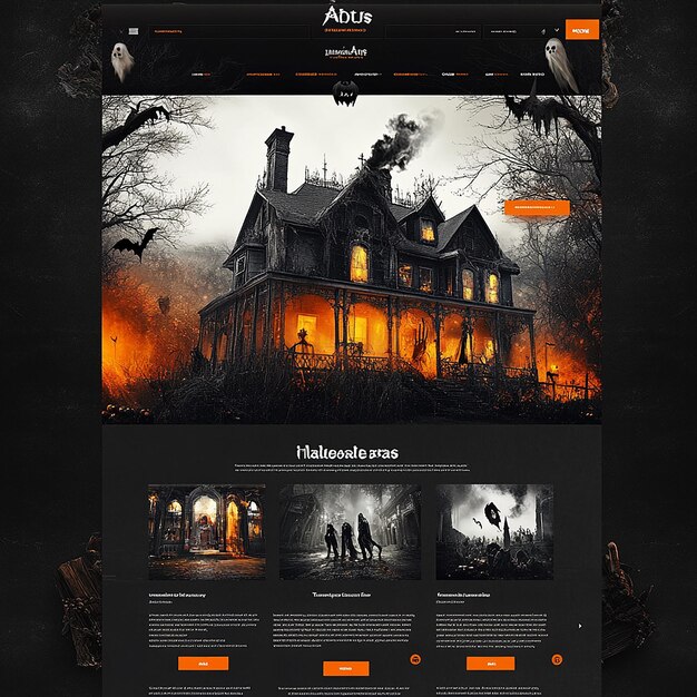 Photo website layout for halloween party