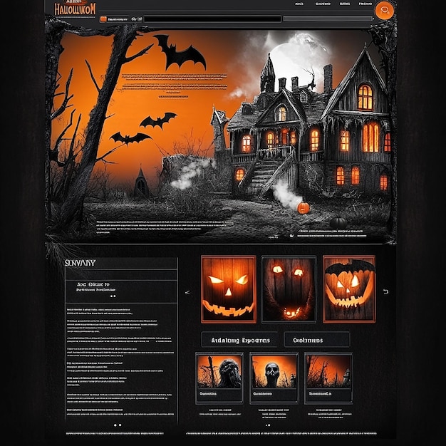 Photo website layout for halloween party