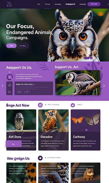 Photo a website for an owl with the website shown on it