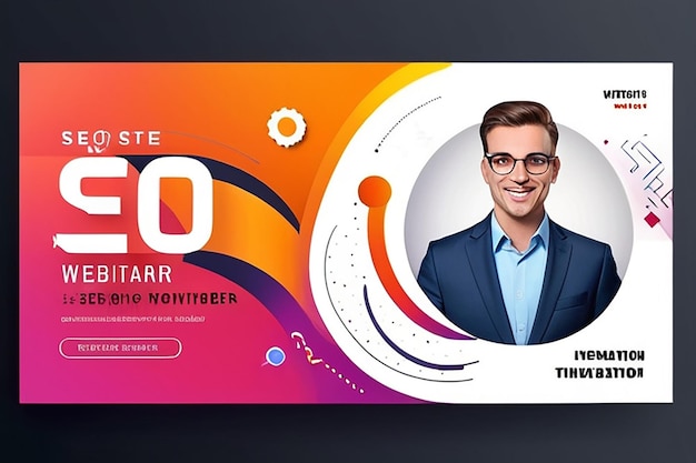 Website SEO live webinar banner invitation and social media post template Business webinar invitation design Vector EPS 10