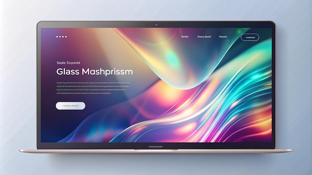 Photo website template design with interface elements landing page