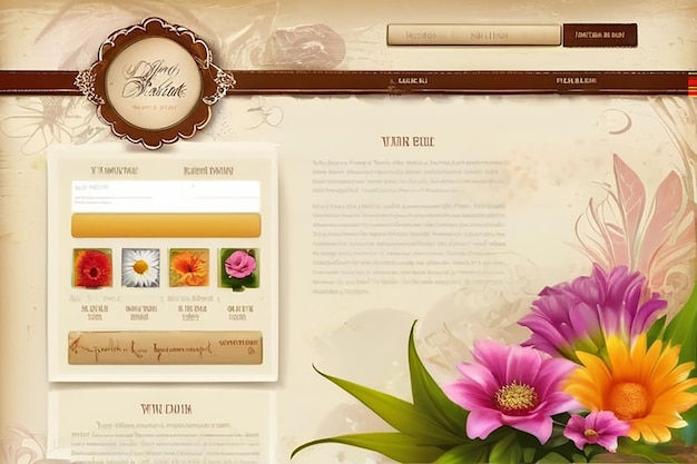 website template for flower shop and web shop the worn rubbed effects are on different layers