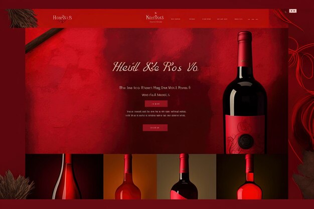 Photo website template on laptop screen and instagram feed template on mobile phone screen social networks gastronomy businesses wineries and wine shops restaurants created with generative ai technology