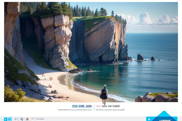 A website with a picture of a beach and the words $ 50, 000, 000, 000, 000, 000.