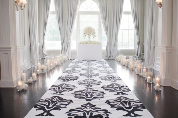 Wedding aisle runner with elegant pattern