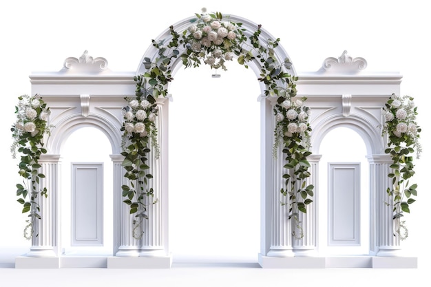 A wedding arch isolated on white background