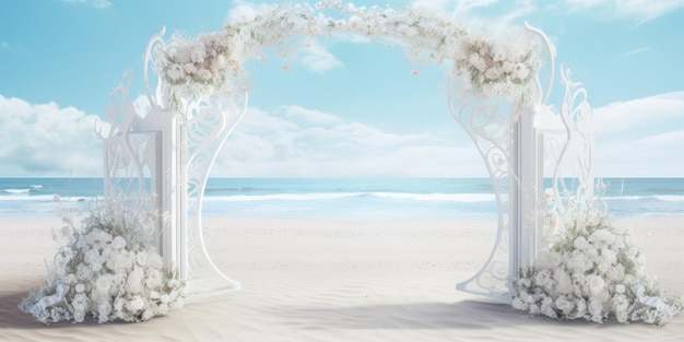 wedding arch in nature Generative AI