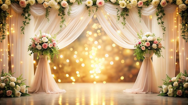 Wedding background with flower decoration