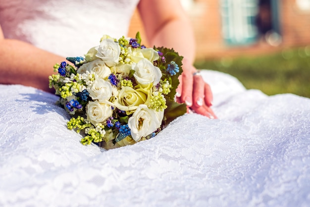 Wedding bouquet in the bride's hands