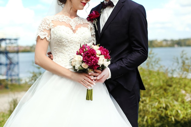 Wedding bouquet in bride's hands