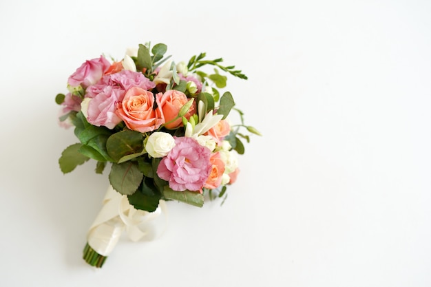 Wedding bouquet with flowers roses 