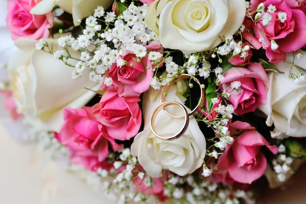 Wedding bridal bouquet closeup