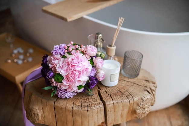 Wedding bridal bouquet with flowers