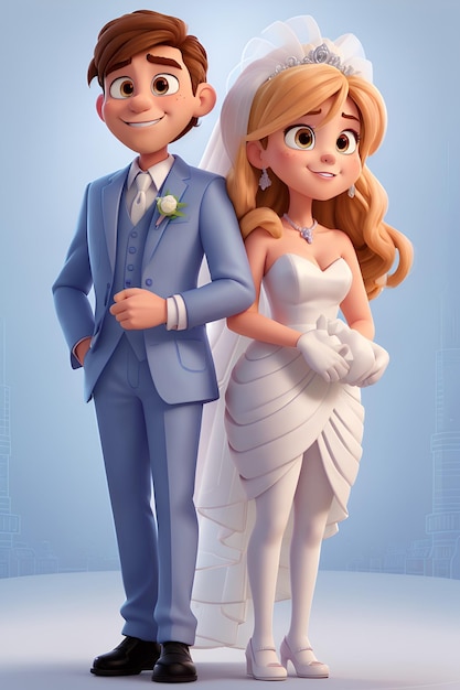 wedding bride and groom illustration