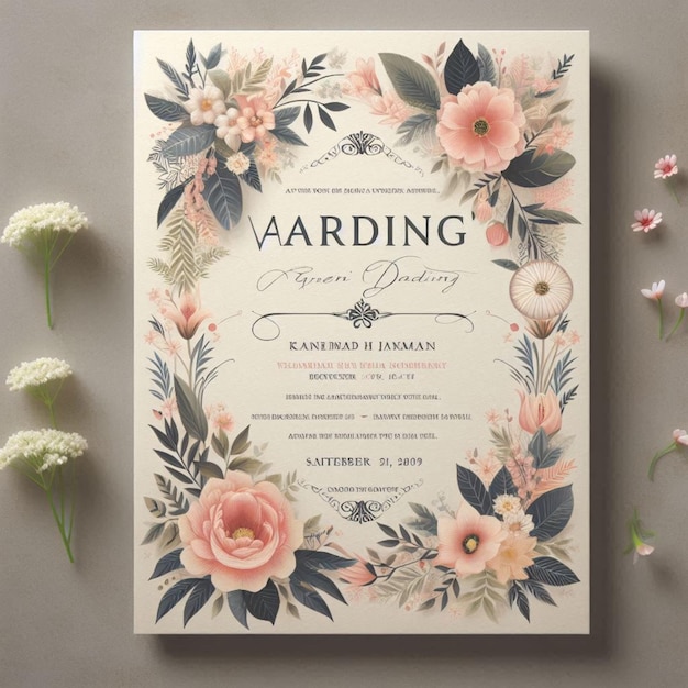 a wedding card with great design