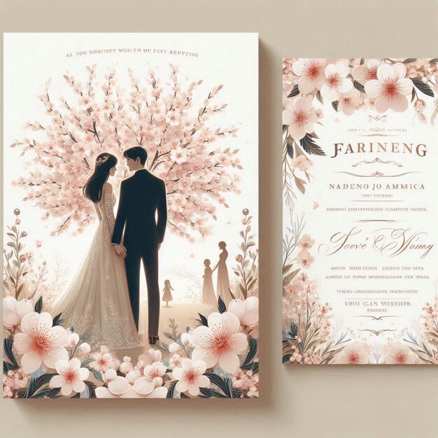 Photo a wedding card with great design