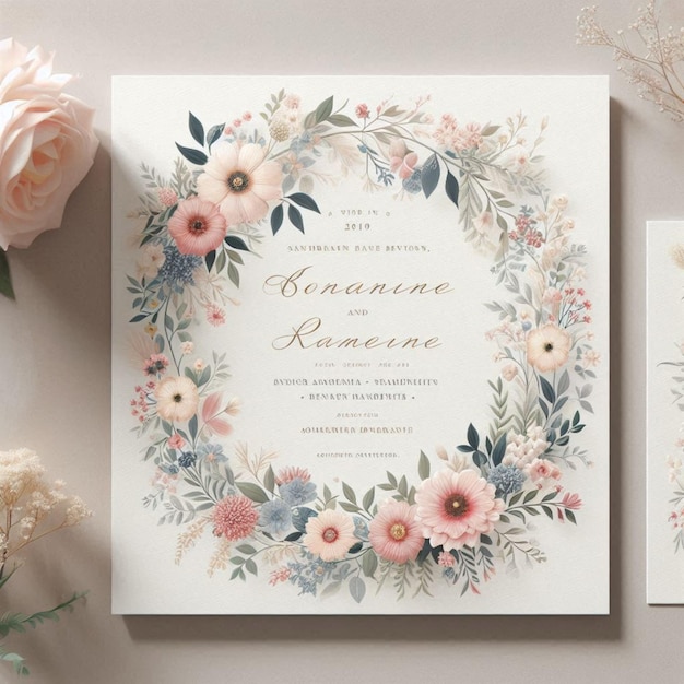 a wedding card with great design