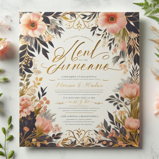 a wedding card with great design