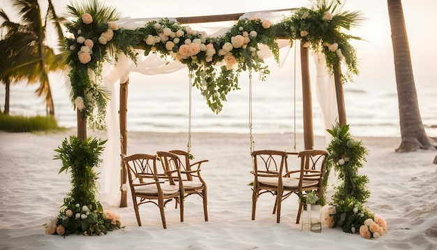 a wedding ceremony on the beach