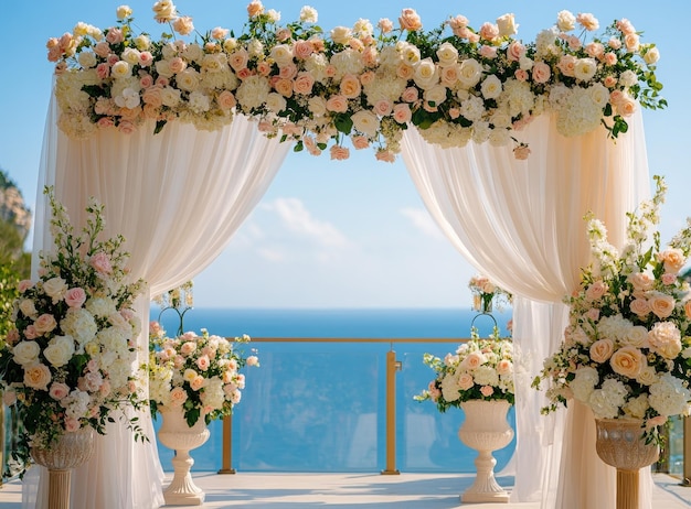 Wedding Ceremony Decoration with Ocean View