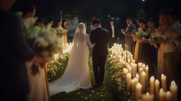 A wedding ceremony at the garden of dreams