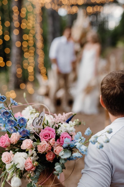 Wedding ceremony of the marriage of a guy and a girl