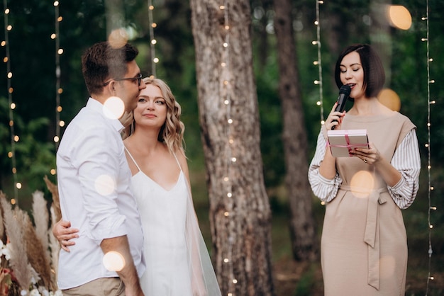 Wedding ceremony of the marriage of a guy and a girl