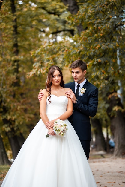 Wedding couple outdoor Groom and bride