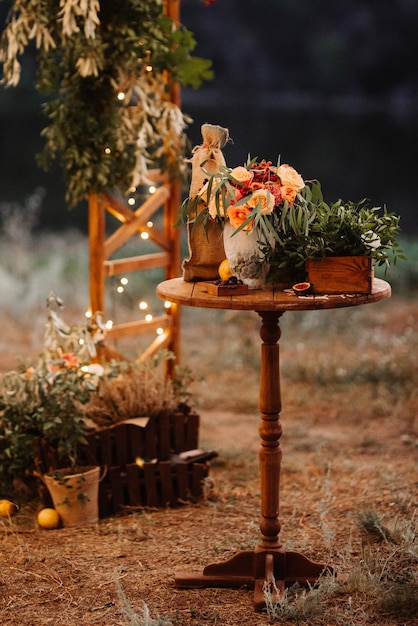 Wedding decor with natural elements