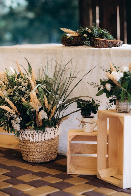 Wedding decor with natural elements