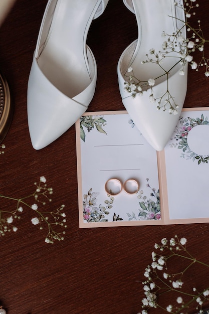 Wedding decorations are waiting in the wings on the bedside table 3769