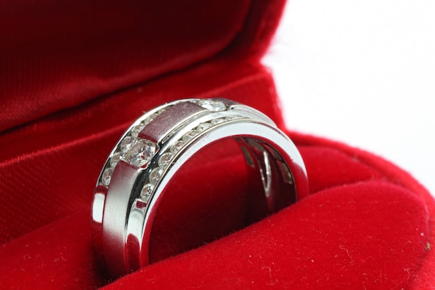 Wedding Diamond Ring in Red Box