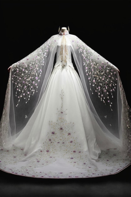 Wedding dress is displayed on a mannequin generative ai