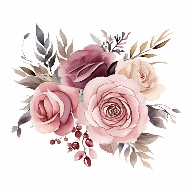 Wedding Dusty Rose Clipart for Timeless Design