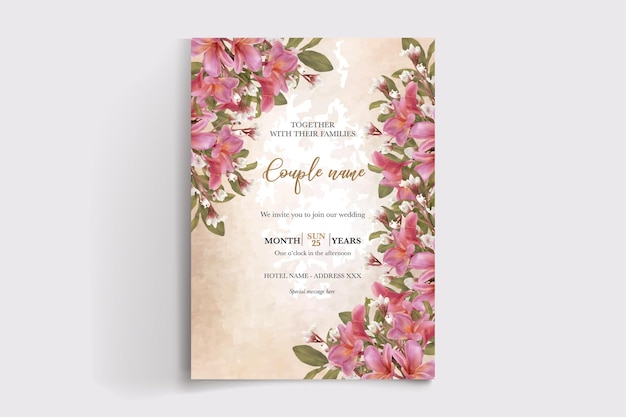 wedding floral invitation card templates