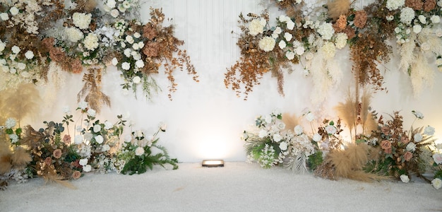 Wedding flower decoration selective focus soft focus of white flower