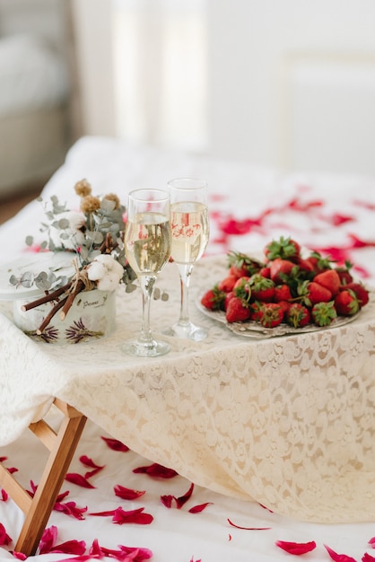 Wedding glasses for wine and champagne from crystal