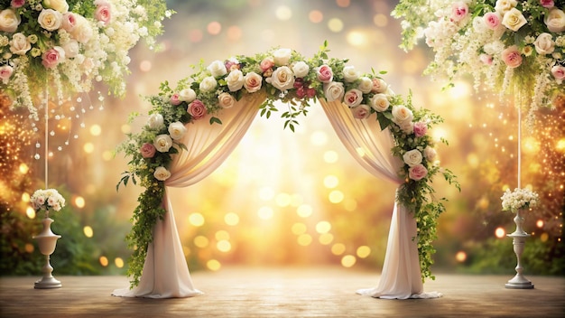 Wedding ilustration background with flower decoration