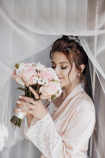 Wedding interior The bride's dressing at the hotel Wedding photography Portrait