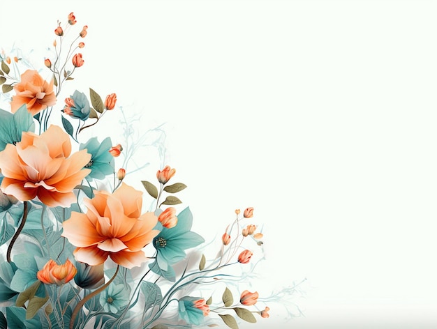 Wedding Invitation Background with Flower AI Generative